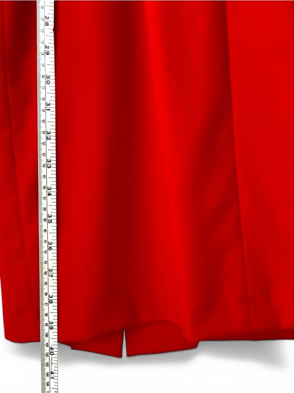 Vintage 100% Pure Virgin Wool Red Sleeveless Midi Sheath Pleated Dress Size XS - Picture 12 of 12